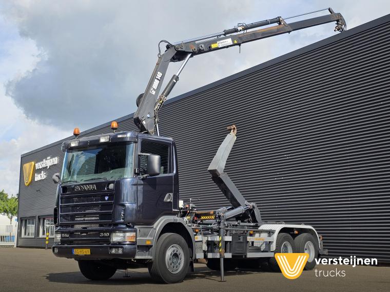 Scania R114.340 6x2 / HIAB CRANE + 25T HOOKLIFT